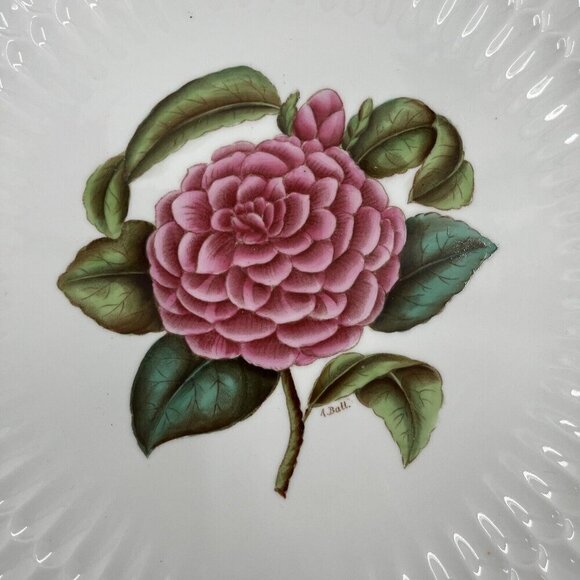 Spode Mansard Luncheon Bone China Floral Scalloped‎ Edge Plates Signed by Artist - Picture 11 of 16